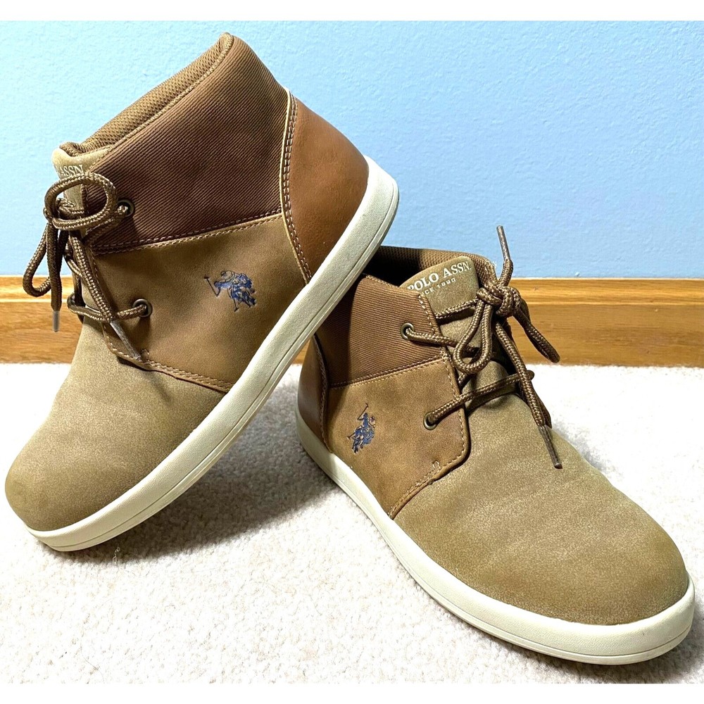 US Polo Assn Perry Brown Mid Top Chukka Ankle Boots Shoes 77896 Womens Size 6M